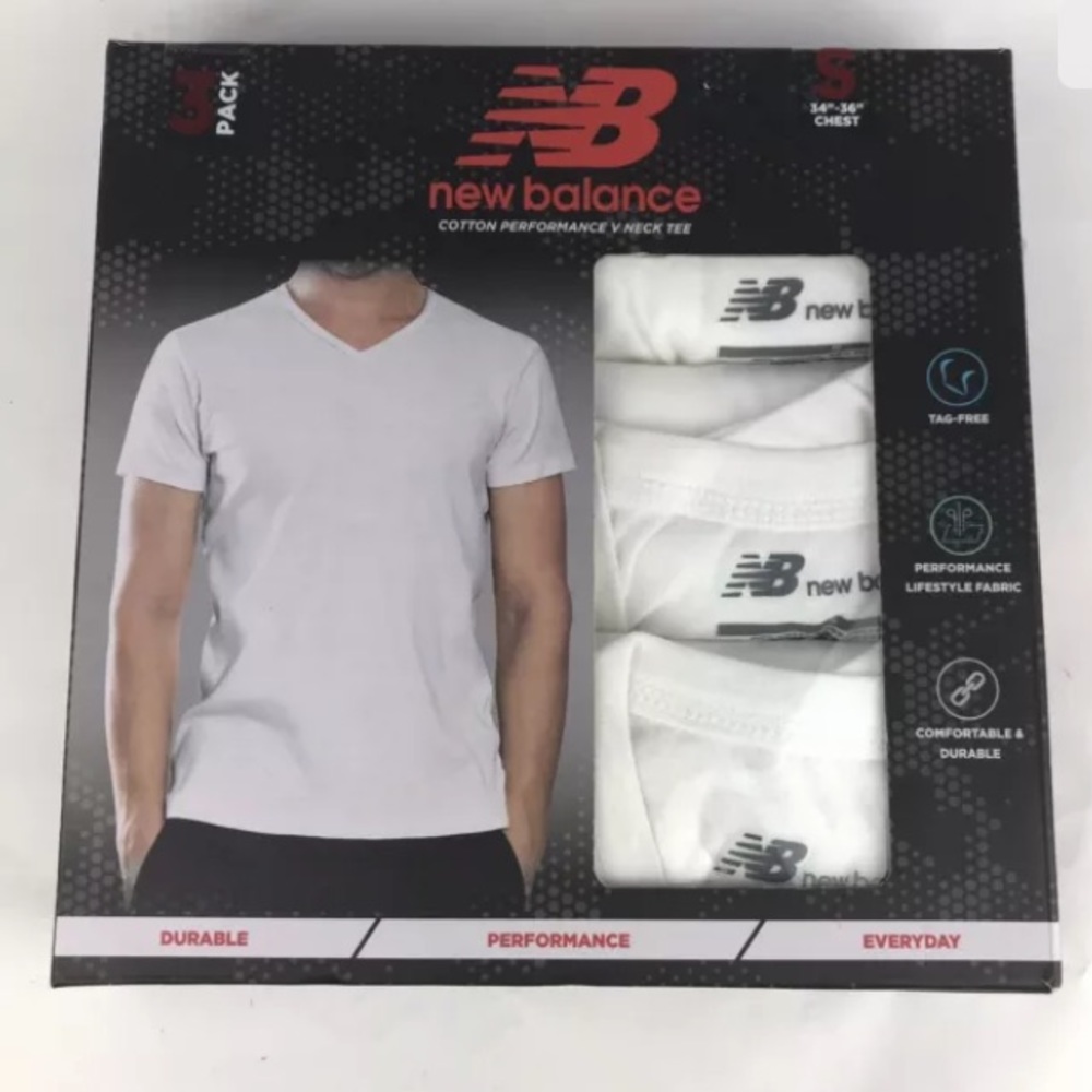 💜NewBalance Men’s 3packV-Neck performance Tshirts